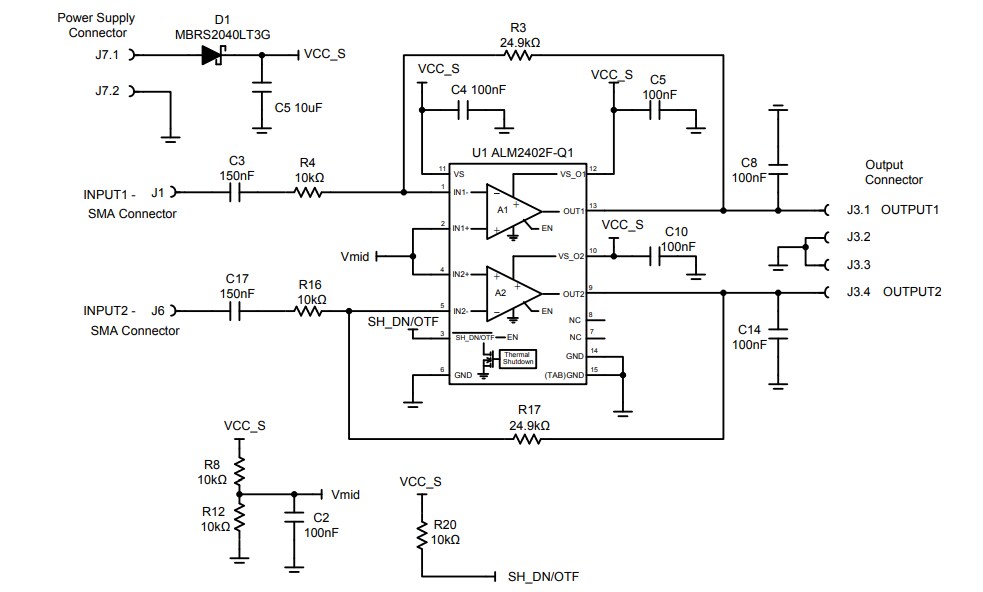 Schematic - Texas Instruments ALM2402FQ1EVM Evaluation Module
